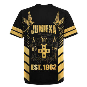 Jumieka Independence Day Rugby Jersey Out Of Many, One People Gold Color