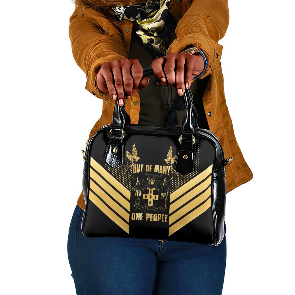 Jumieka Independence Day Shoulder Handbag Out Of Many, One People Gold Color