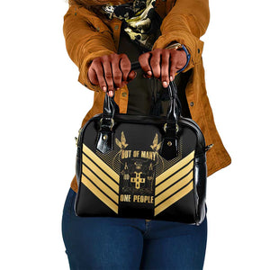 Jumieka Independence Day Shoulder Handbag Out Of Many, One People Gold Color