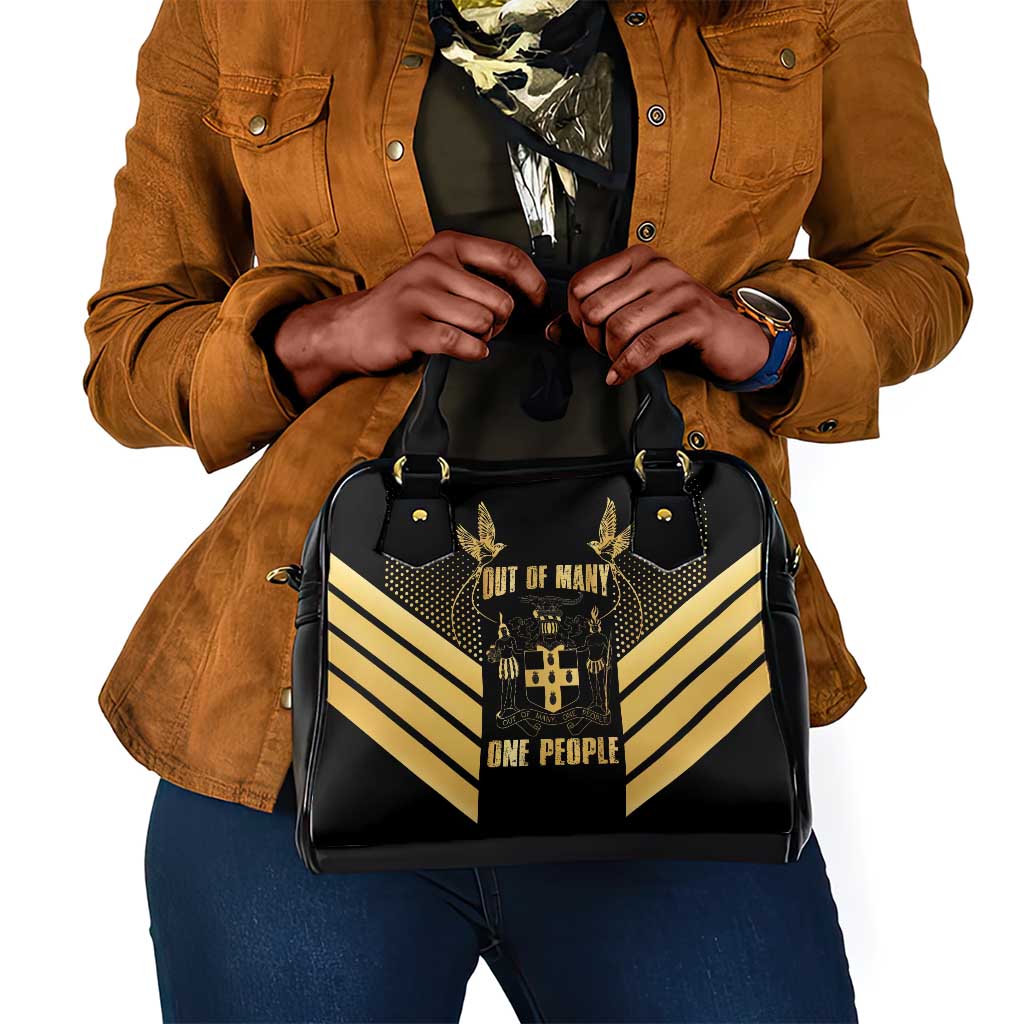 Jumieka Independence Day Shoulder Handbag Out Of Many, One People Gold Color