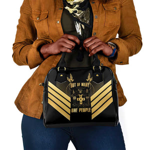 Jumieka Independence Day Shoulder Handbag Out Of Many, One People Gold Color