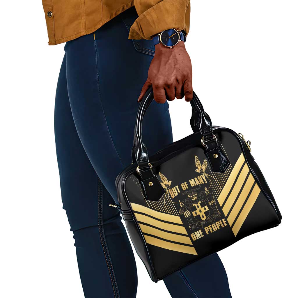 Jumieka Independence Day Shoulder Handbag Out Of Many, One People Gold Color