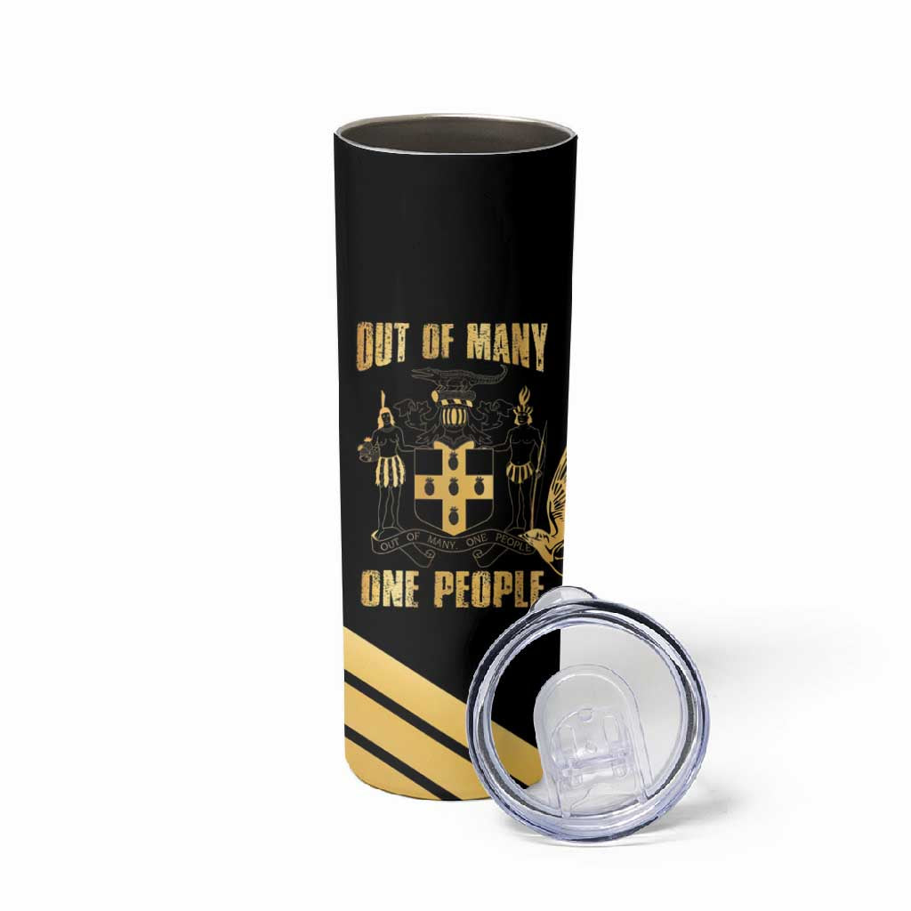 Jumieka Independence Day Skinny Tumbler Out Of Many, One People Gold Color