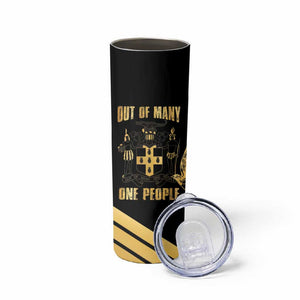 Jumieka Independence Day Skinny Tumbler Out Of Many, One People Gold Color