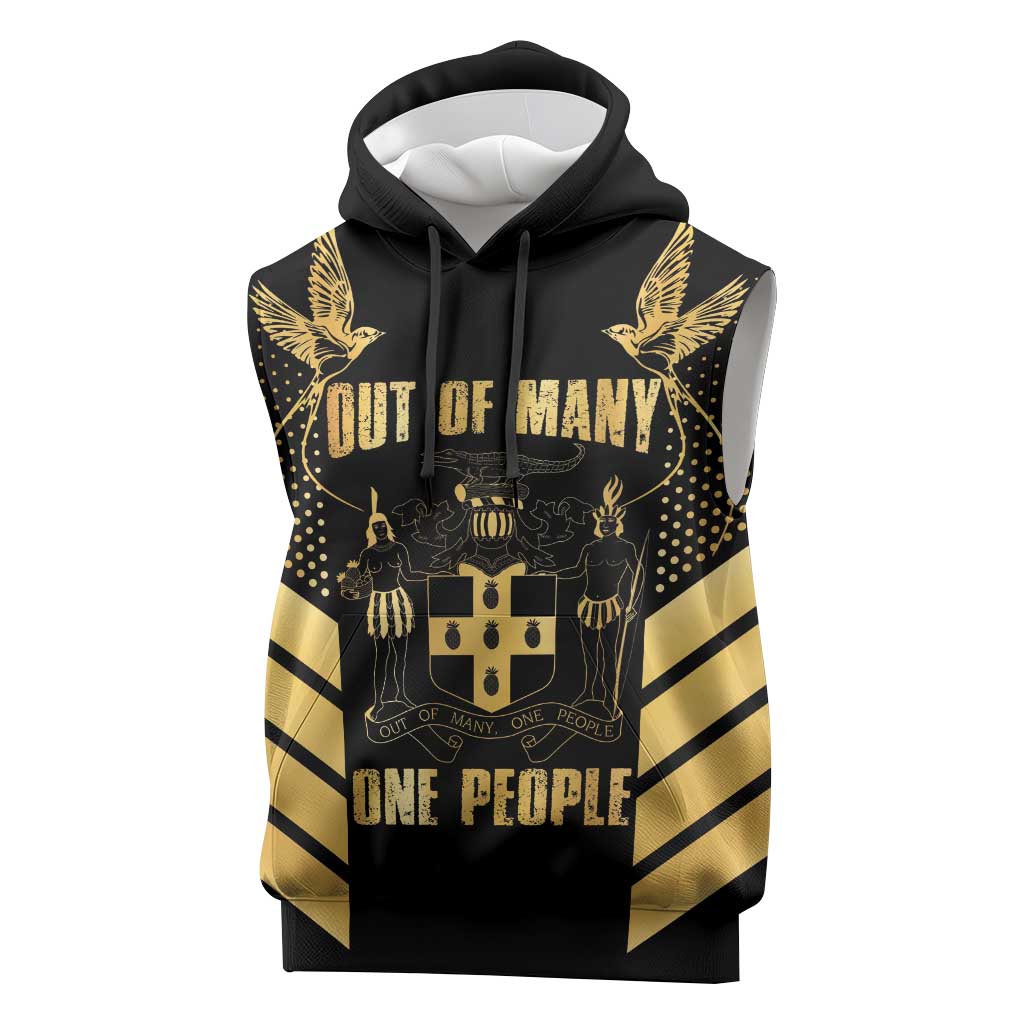 Jumieka Independence Day Sleeveless Hoodie Out Of Many, One People Gold Color - African Pride