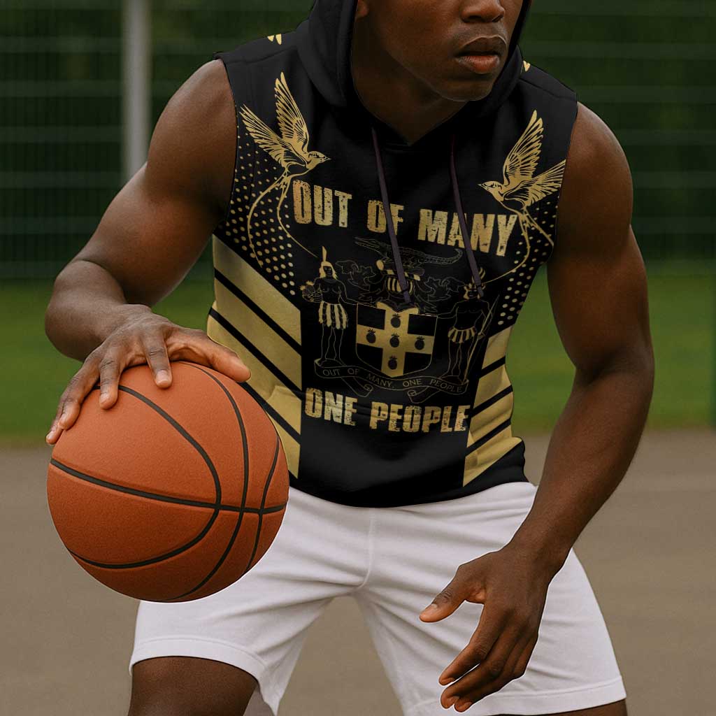 Jumieka Independence Day Sleeveless Hoodie Out Of Many, One People Gold Color - African Pride