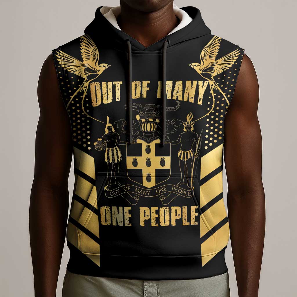 Jumieka Independence Day Sleeveless Hoodie Out Of Many, One People Gold Color - African Pride
