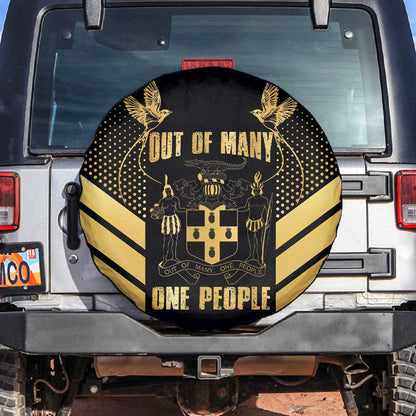 Jumieka Independence Day Spare Tire Cover Out Of Many, One People Gold Color