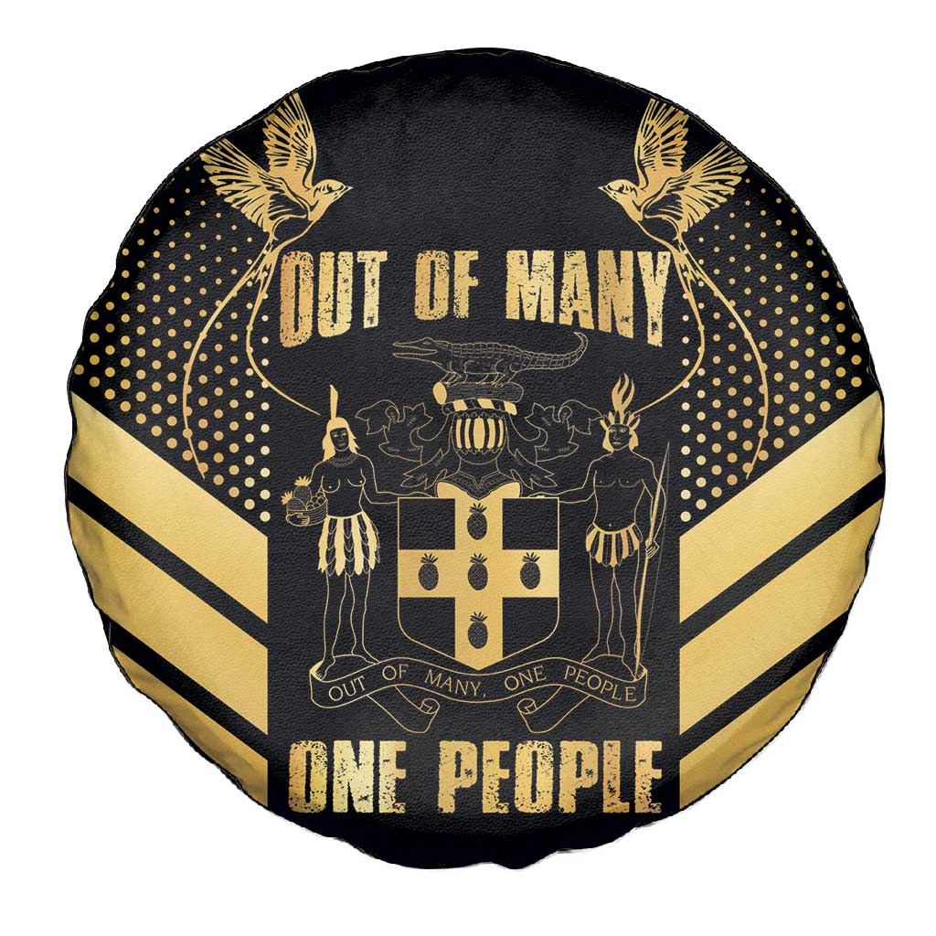 Jumieka Independence Day Spare Tire Cover Out Of Many, One People Gold Color