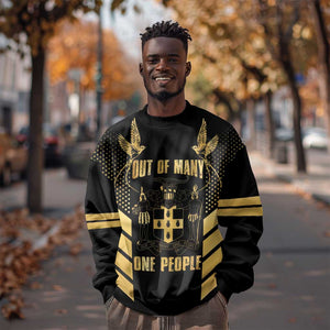 Jumieka Independence Day Sweatshirt Out Of Many, One People Gold Color