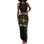 Jumieka Independence Day Tank Maxi Dress Out Of Many, One People Gold Color