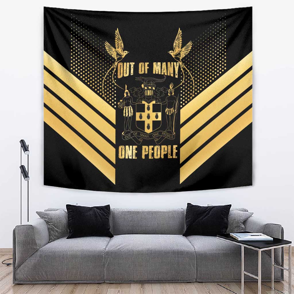 Jumieka Independence Day Tapestry Out Of Many, One People Gold Color
