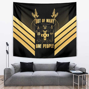 Jumieka Independence Day Tapestry Out Of Many, One People Gold Color