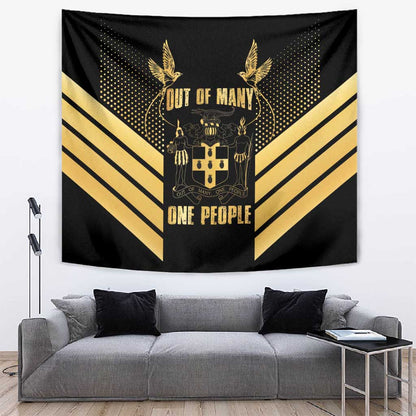 Jumieka Independence Day Tapestry Out Of Many, One People Gold Color