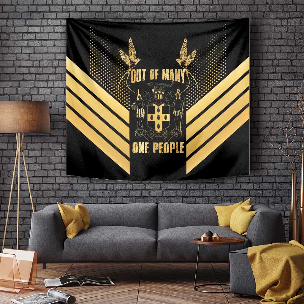 Jumieka Independence Day Tapestry Out Of Many, One People Gold Color