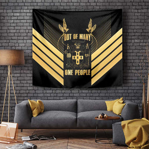 Jumieka Independence Day Tapestry Out Of Many, One People Gold Color
