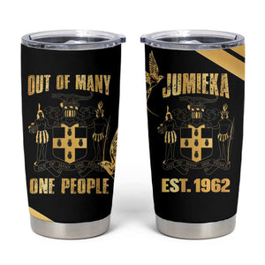 Jumieka Independence Day Tumbler Cup Out Of Many, One People Gold Color