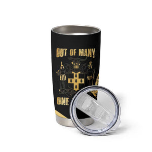 Jumieka Independence Day Tumbler Cup Out Of Many, One People Gold Color