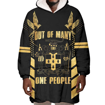 Jumieka Independence Day Wearable Blanket Hoodie Out Of Many, One People Gold Color