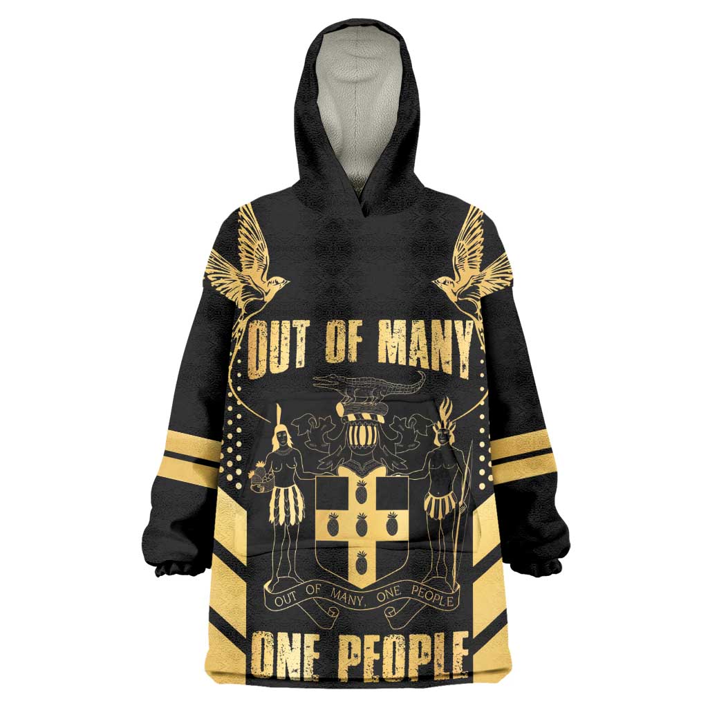 Jumieka Independence Day Wearable Blanket Hoodie Out Of Many, One People Gold Color