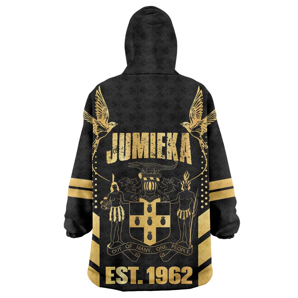 Jumieka Independence Day Wearable Blanket Hoodie Out Of Many, One People Gold Color