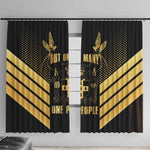 Jumieka Independence Day Window Curtain Out Of Many, One People Gold Color