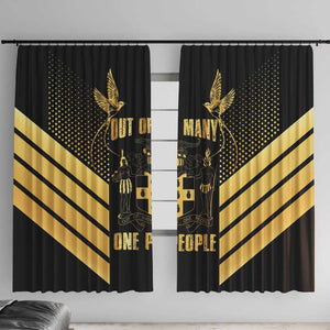 Jumieka Independence Day Window Curtain Out Of Many, One People Gold Color