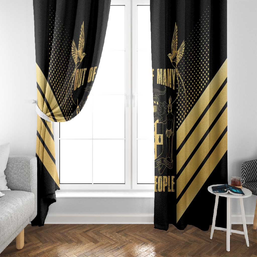 Jumieka Independence Day Window Curtain Out Of Many, One People Gold Color