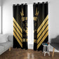 Jumieka Independence Day Window Curtain Out Of Many, One People Gold Color
