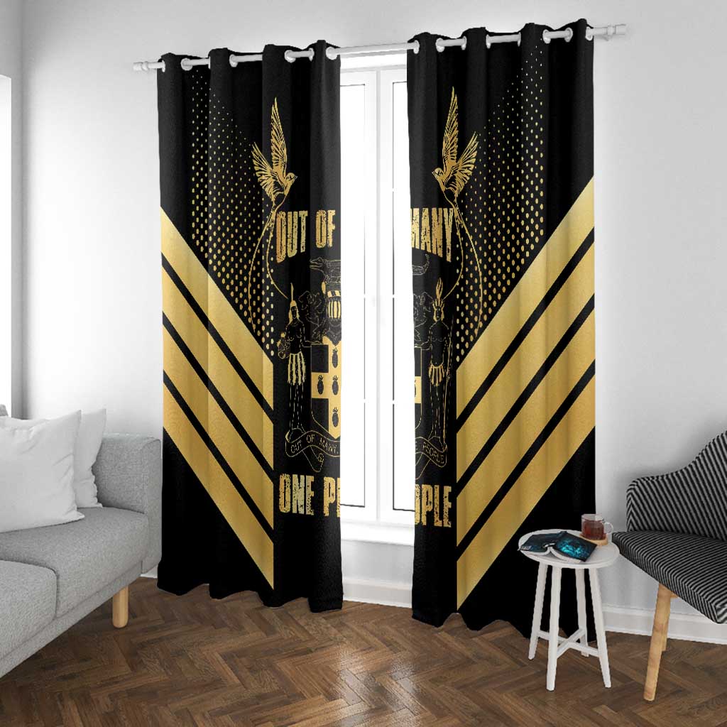 Jumieka Independence Day Window Curtain Out Of Many, One People Gold Color