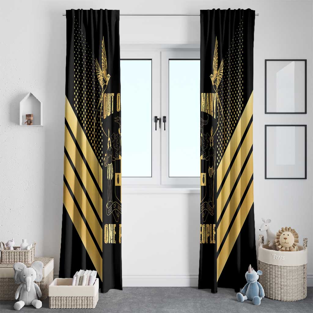 Jumieka Independence Day Window Curtain Out Of Many, One People Gold Color