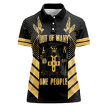 Jumieka Independence Day Women Polo Shirt Out Of Many, One People Gold Color