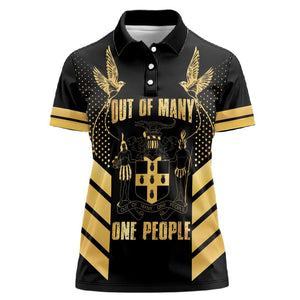 Jumieka Independence Day Women Polo Shirt Out Of Many, One People Gold Color