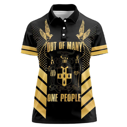 Jumieka Independence Day Women Polo Shirt Out Of Many, One People Gold Color