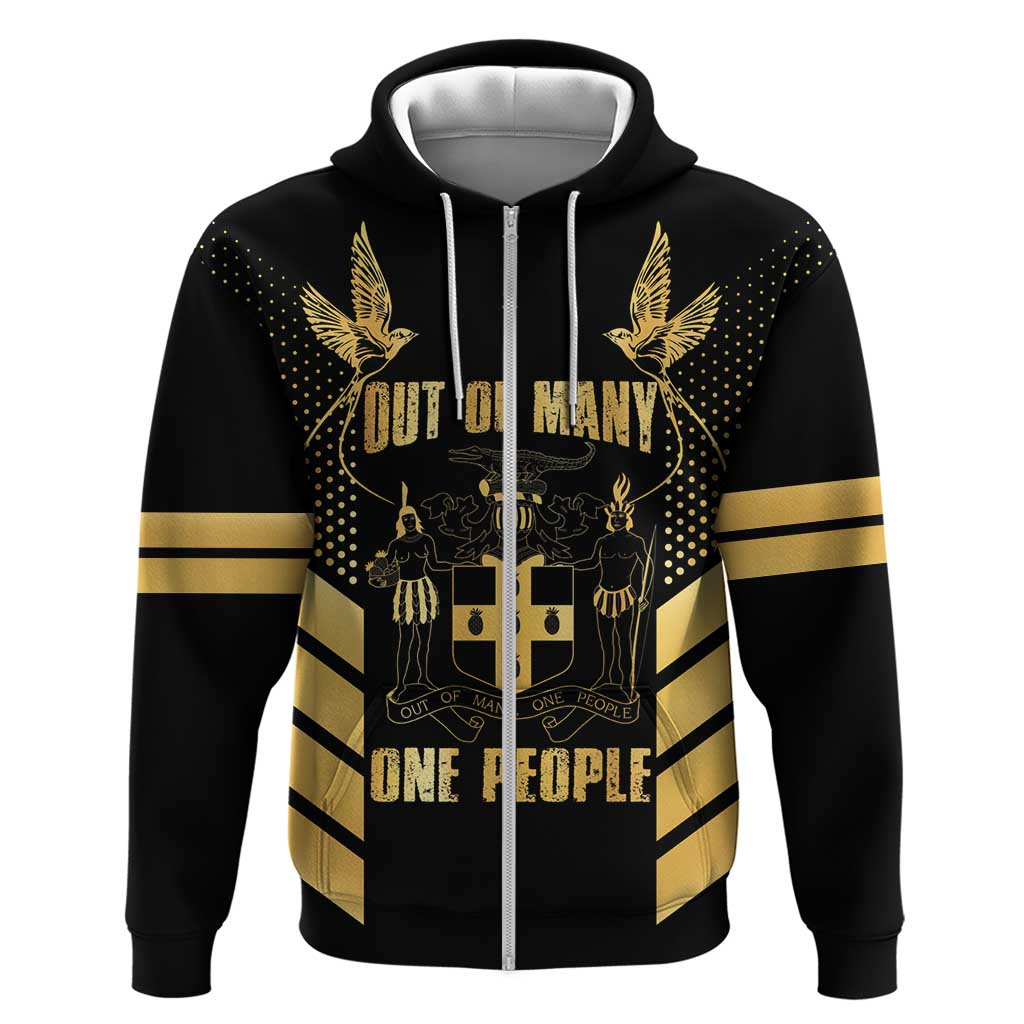 Jumieka Independence Day Zip Hoodie Out Of Many, One People Gold Color