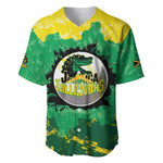 Custom Afro Jamaica Cricket Baseball Jersey Go Champions Tallawahs Grunge Style