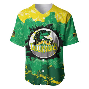Custom Afro Jamaica Cricket Baseball Jersey Go Champions Tallawahs Grunge Style