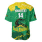 Custom Afro Jamaica Cricket Baseball Jersey Go Champions Tallawahs Grunge Style