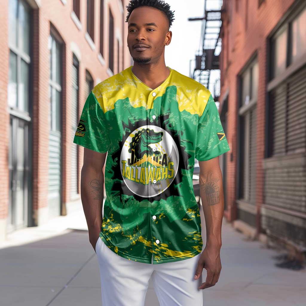 Custom Afro Jamaica Cricket Baseball Jersey Go Champions Tallawahs Grunge Style