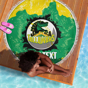 Custom Afro Jamaica Cricket Beach Blanket Go Champions Tallawahs Grunge Style