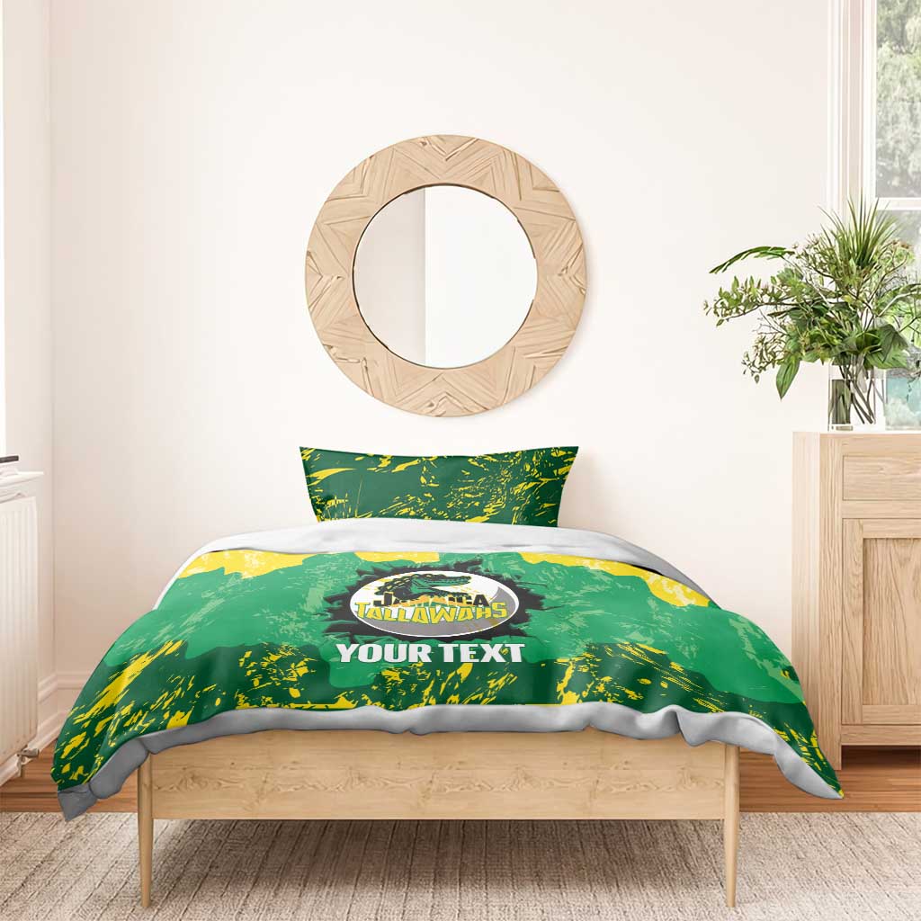 Custom Afro Jamaica Cricket Bedding Set Go Champions Tallawahs Grunge Style