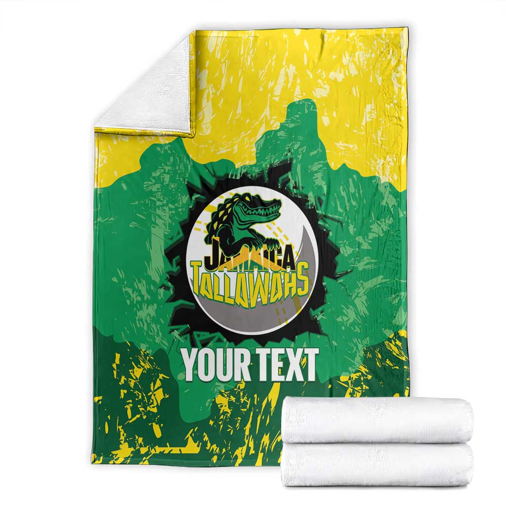 Custom Afro Jamaica Cricket Blanket Go Champions Tallawahs Grunge Style