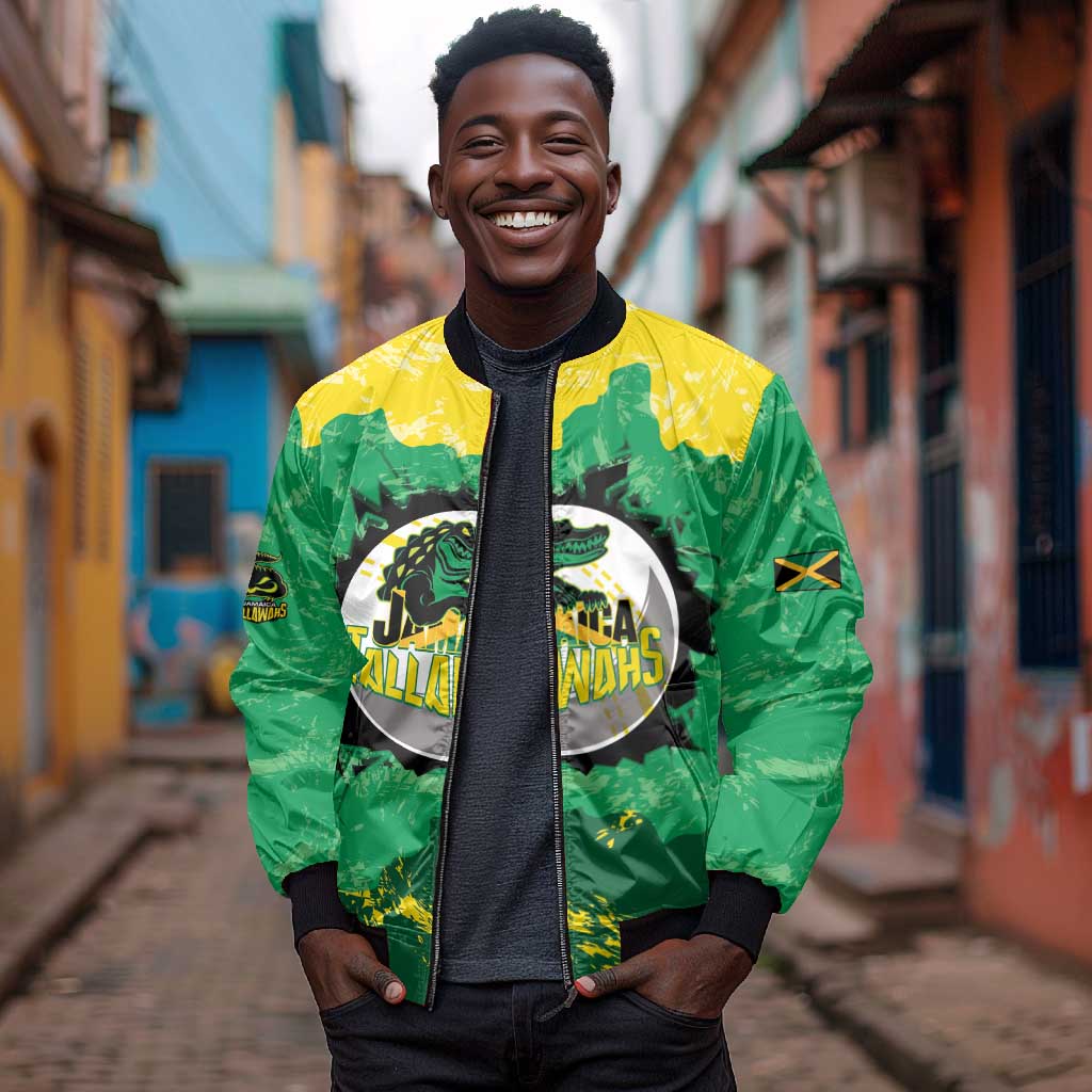 Custom Afro Jamaica Cricket Bomber Jacket Go Champions Tallawahs Grunge Style