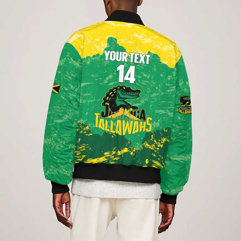 Custom Afro Jamaica Cricket Bomber Jacket Go Champions Tallawahs Grunge Style