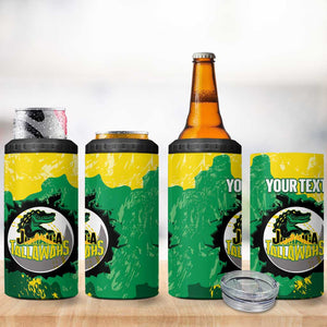 Custom Afro Jamaica Cricket 4 in 1 Can Cooler Tumbler Go Champions Tallawahs Grunge Style