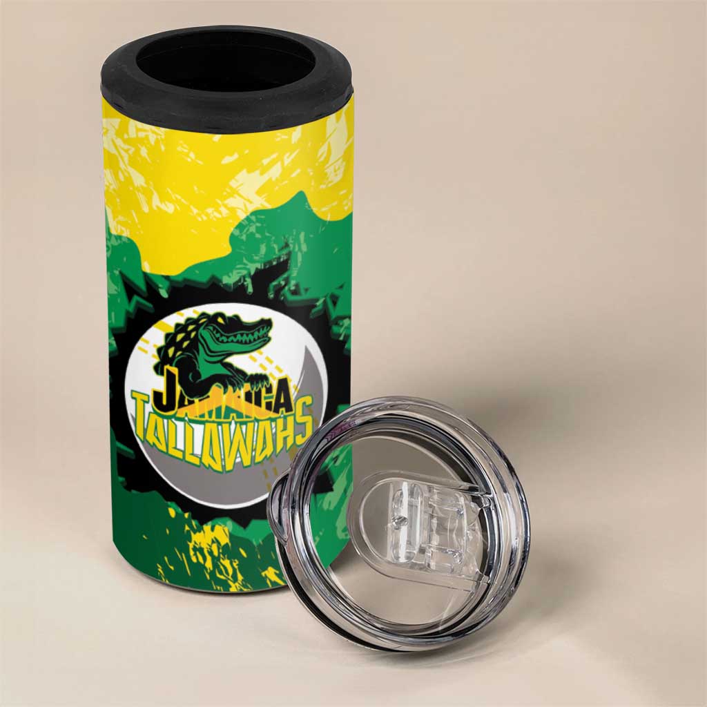 Custom Afro Jamaica Cricket 4 in 1 Can Cooler Tumbler Go Champions Tallawahs Grunge Style