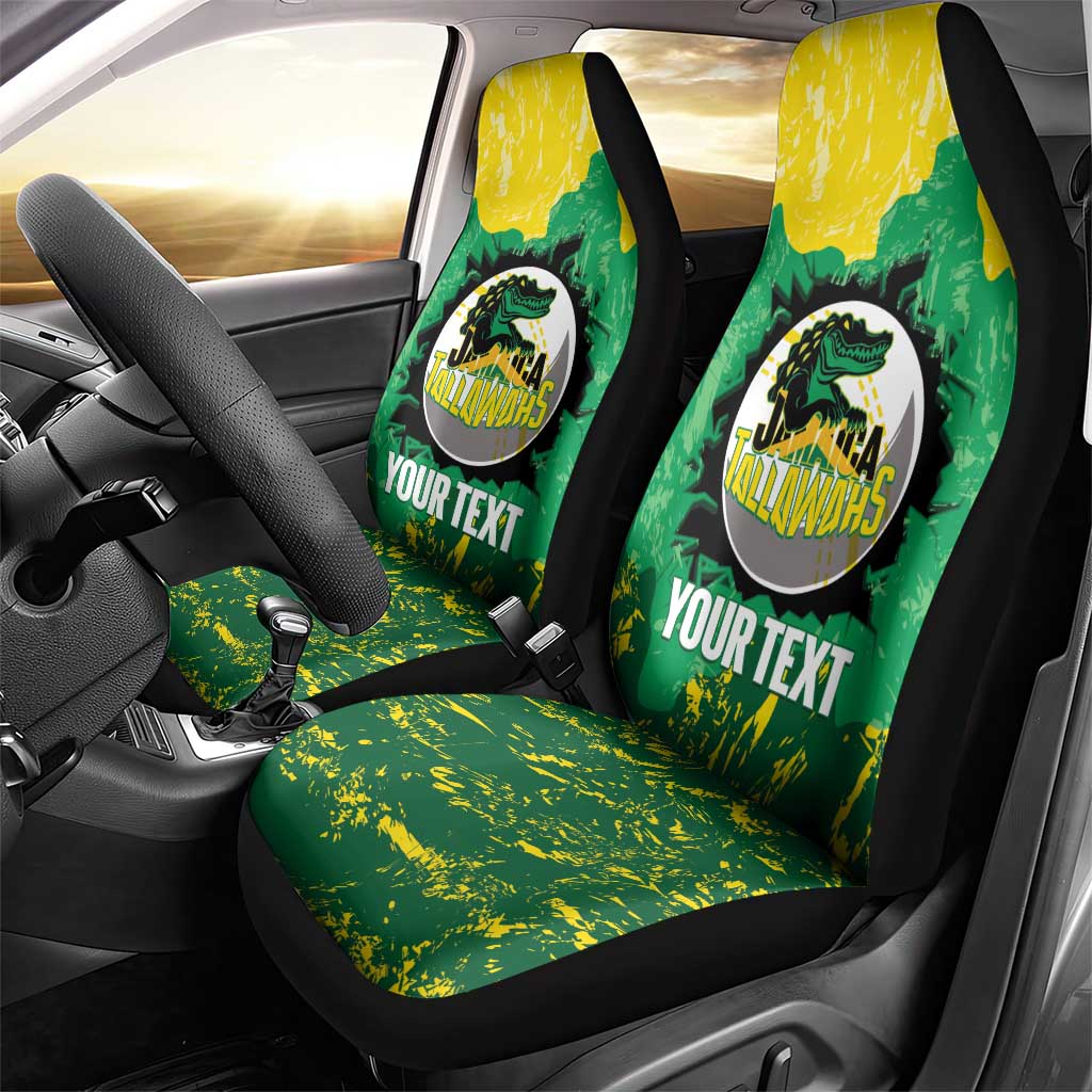 Custom Afro Jamaica Cricket Car Seat Cover Go Champions Tallawahs Grunge Style