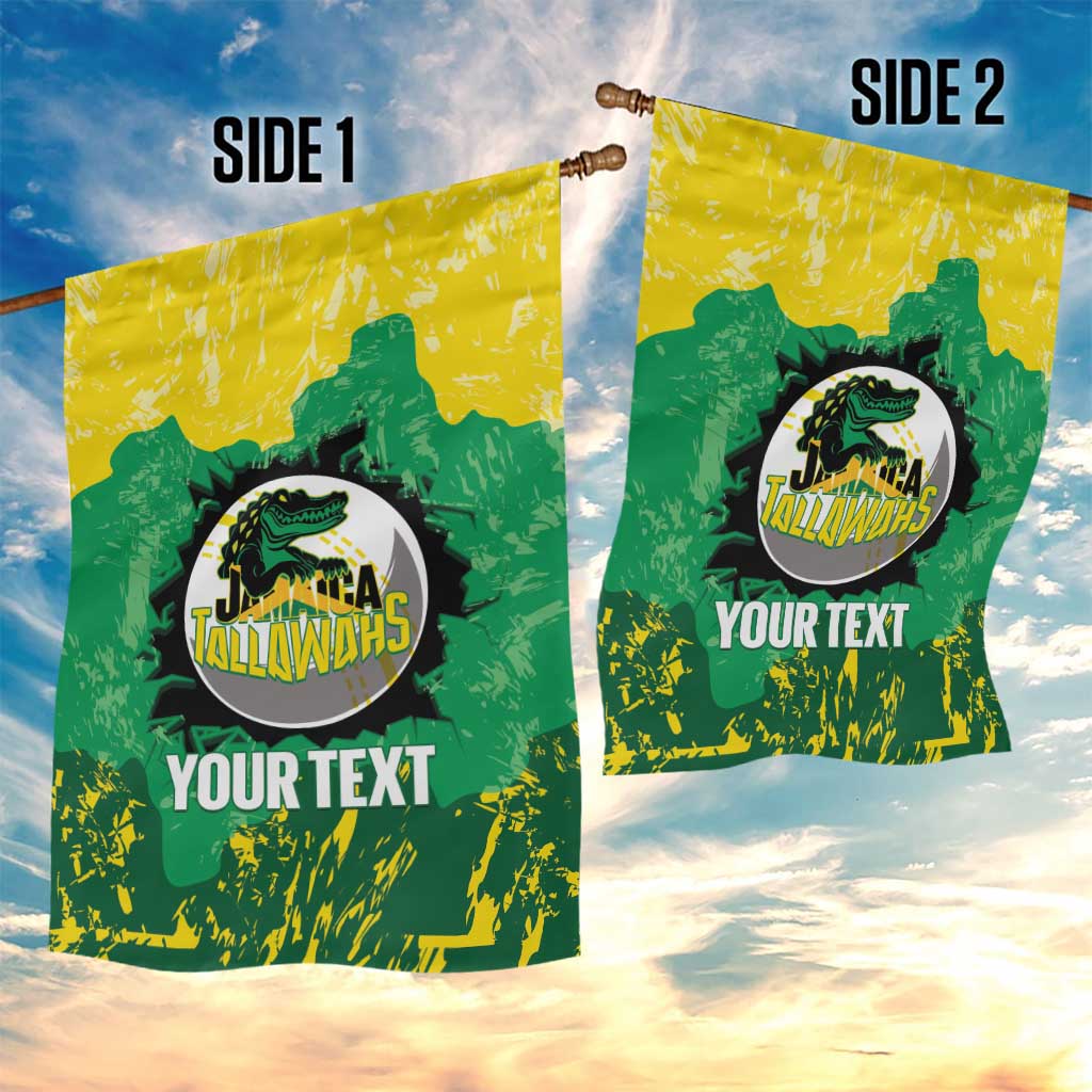 Custom Afro Jamaica Cricket Garden Flag Go Champions Tallawahs Grunge Style