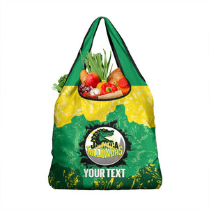 Custom Afro Jamaica Cricket Grocery Bag Go Champions Tallawahs Grunge Style