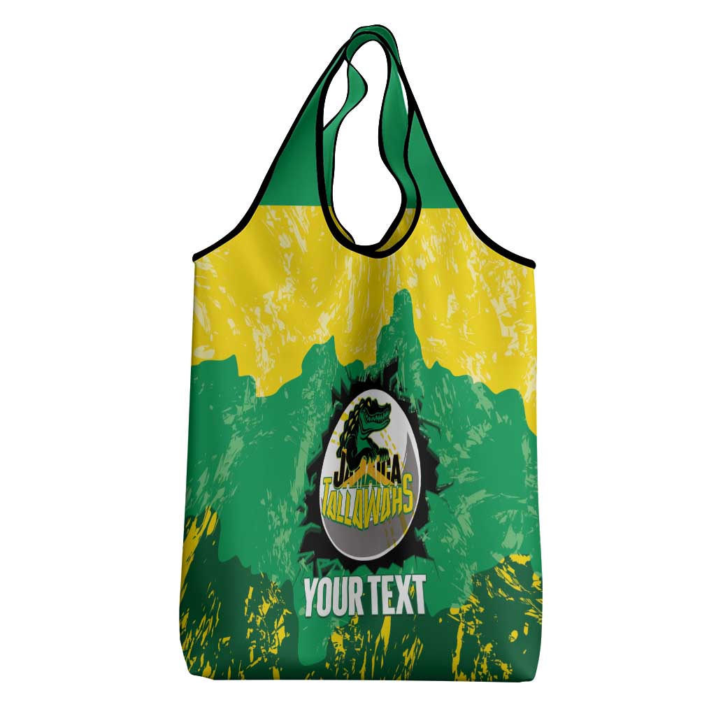 Custom Afro Jamaica Cricket Grocery Bag Go Champions Tallawahs Grunge Style